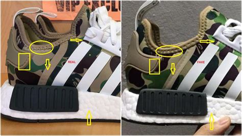 adidas nmd bape fake vs real|are nmd shoes real.